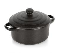 Cocotte Porcelaine Noire 150ml avec Couvercle Résistante Four Micro-ondes