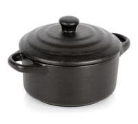 Cocotte Porcelaine Noire 450ml avec Couvercle Idéale Plats Sucrés Salés