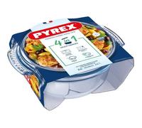Cocotte - PYREX - 1450074 - Ronde - En verre borosilicate - 5,1 litres - Adapté au congélateur et micro-ondes