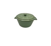 Mini cocotte rayée verte avec couvercle 17,5 x 9,5 cm Haute Température Four Pour Petits Plats