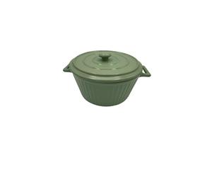 Cocotte rayée verte avec couvercle 17,5 x 9,5 cm Haute Température Four Pour Petits Plats