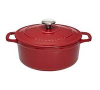 Cocotte ronde 20 cm rouge uni interieur sable - Chasseur - Rouge - Fonte émaillée