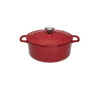 Cocotte ronde 20 cm chasseur rouge uni interieur sable fonte émaillée 20.00 cm C