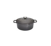 Cocotte ronde 20 cm gris caviar interieur noir - Chasseur - Gris - Fonte émaillée