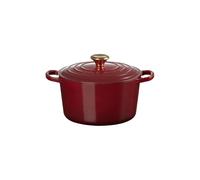 Cocotte ronde Ø24 cm bouton doré - Fonte émaillée - Signature - Rhône
