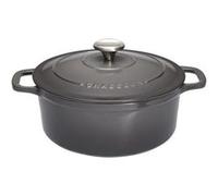 Cocotte ronde 24 cm chasseur gris caviar interieur noir - Chasseur - Gris - Fonte émaillée caviar G