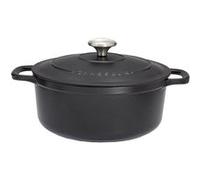Invicta Cocotte ronde Chasseur 26 cm – fonte émaillée noire, intérieur noir