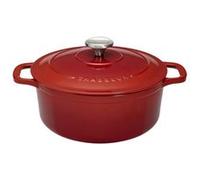 Cocotte ronde 26 cm chasseur rubis degr.noir interieur noir - Invicta - Rouge - Fonte émaillée Rouge G