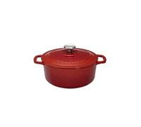 Cocotte ronde 26 cm chasseur rubis degr.noir interieur noir - - Rouge - Fonte émaillée