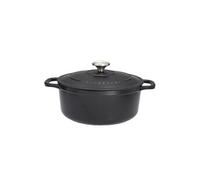 Invicta Cocotte ronde Chasseur 26 cm – fonte émaillée noire, intérieur noir