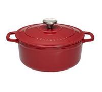 Cocotte Ronde 28 Cm Chasseur Rouge Uni Interieur Sable