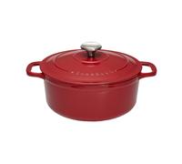 Cocotte ronde 28 cm chasseur rouge uni interieur sable fonte émaillée 28.00 cm C