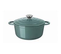 Cocotte ronde avec couvercle 24cm 3,8L Fonte d'acier tous feux dont induction four Vert Arthur Martin AM4371