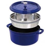 Cocotte ronde avec cuit-vapeur Staub - 1133818 - Fonte - Ronde - 26 cm - Gris graphite Multicolore