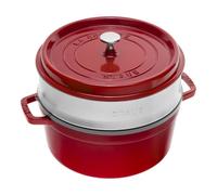 Cocotte ronde avec panier vapeur 24 cm Cerise
