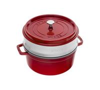 STAUB Cocotte Ronde avec Panier Vapeur 24 cm Cerise