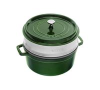 Cocotte Ronde avec Panier Vapeur 26 cm Basilic