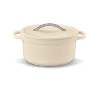 PLUME Cocotte ronde BEKA Fonte Aluminium Revêtue céramique crème D24