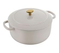 Cocotte ronde en fonte émaillée 24 cm 4 l Blanc ivoire BALLARINI