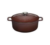 Cocotte ronde en fonte émaillée 24cm bois de rose puc472462