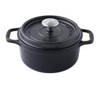 Cocotte ronde en fonte émaillée 24cm noire mat - 402241 - INVICTA Noir G
