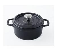 Cocotte ronde en fonte émaillée 26cm noir mat puv402261