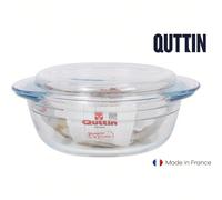 Cocotte ronde en verre avec couvercle 1,1 + 0,3 L Répartition uniforme de la chaleur et revêtement antiadhésif | Casserole au design ergonomique et pratique, compatible avec tous types de cuisines Déc
