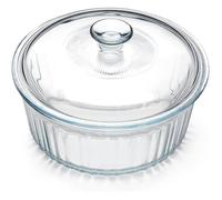 Cocotte Ronde En Verre Borosilicate De 2,4 L Avec Couvercle, Cocotte Ronde Pour Four (22 × 22 × 14,5 Cm)