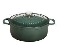 Cocotte ronde mélèze 20 cm - Chasseur - Vert - Fonte noir G