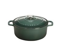 Cocotte ronde mélèze 24 cm - Chasseur - Vert - Fonte noir G