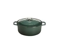 Cocotte ronde mélèze 24 cm - Chasseur - Vert - Fonte émaillée noir G