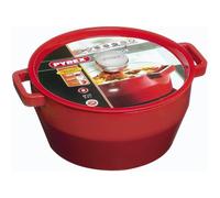 Pyrex Cocotte SlowCook ronde 28 cm en fonte rouge
