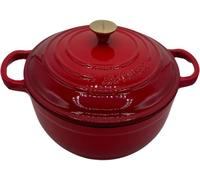 Cocotte ronde rouge en fonte émaillée avec couvercle 38 x 37,8 x 15,3 cm Température Four Pour Petits Plats