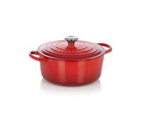 Le Creuset - Signature - Cocotte ronde Ø26cm - cerise/hauteur sans couvercle: 11,5cm/Convient à toutes les sources de chaleur
