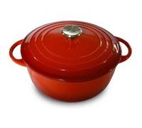 Cocotte rouge ronde tradition 24 cm - Baumalu - Rouge - Fonte Rouge G