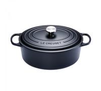 Le Creuset - Signature - Cocotte ovale 35cm - noir/hauteur sans couvercle: 13,5cm/Convient à toutes les sources de chaleur