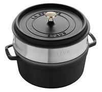 Cocotte - STAUB - 405106060 - Ø 26 cm - Noir mat - Panier vapeur inclus