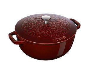 Cocotte - STAUB - Lily Pattern - 24 cm - Glaçure majolique - 3,50 l