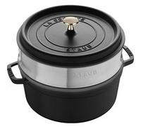 Cocotte STAUB Ronde avec Panier Vapeur 24 cm Noir Noir G