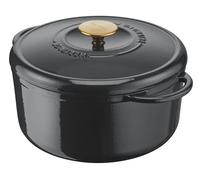 Tefal Pierre Gagnaire Héritage Cocotte en fonte d’acier 25 cm (5 L), Induction, Revêtement émaillé, Couvercle spécial condensation, Rétention de chaleur, Cuisson lente, Gris brillant E2570404