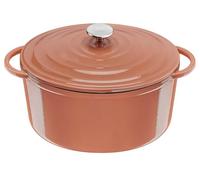 Tefal Lov Cocotte ovale 34 x 26 cm en fonte d’acier, Induction intégrale + four, Revêtement intérieur émaillé, Robuste et écodesign, Cuisine saine, Ebook de recettes inclus, Terracotta E2600605