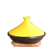 Cocotte Tour de légumes cuits à la vapeur, résistante aux hautes températures, Casserole soupe en céramique, cuiseur tajine, refroidisseur(Yellow,20cm)