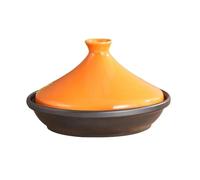 Cocotte Tour de légumes cuits à la vapeur, résistante aux hautes températures, Casserole soupe en céramique, cuiseur tajine, refroidisseur(Orange,20cm)