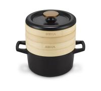 Cuit vapeur 20 cm Nori avec 2 passoires en bambou - - Noir - Fonte