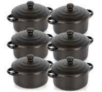 Cocottes 150 ml - Porcelaine Noire - 13,5 x 10 x 5 cm - Résistantes à la chaleur