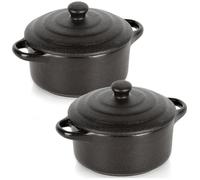Cocottes en Porcelaine - Lot de 2 - 150 ml - Noir
