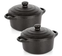 Cocottes en Porcelaine - Lot de 2 - 300 ml - Noir
