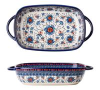 Cocottes pour four 9 x 5 x 2 pouces Plat de cuisson rectangulaire en céramique avec oreilles Résistant à la chaleur Poêle facile à nettoyer pour cocotte tarte Tapas Cuisine