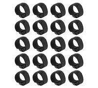 COCOYUEMA Attaches de câble de cerclage avec crochet et boucle, 20 pièces, boucle en plastique réutilisable, fermeture à crochet et boucle en Nylon noir (20 * 200mm)