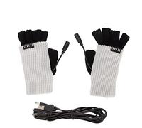 COCOYUEMA Gants chauffants USB pour dactylographier les jeux, conception demi-doigt, chauffage rapide, chaleur double face, alimentation USB portable, légers pour les activités de (Gris clair)